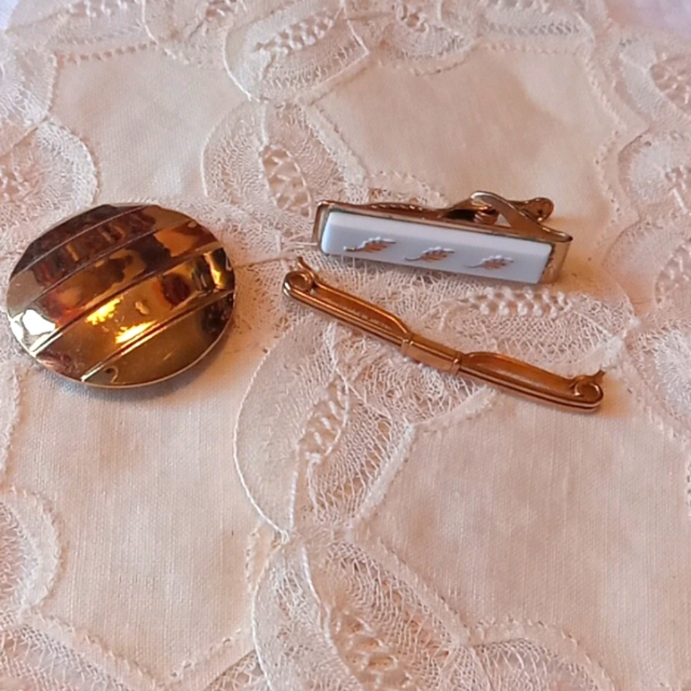 Bundle of Jewelry- Tie clip, Collar Stay, and Scarf Clip VTG